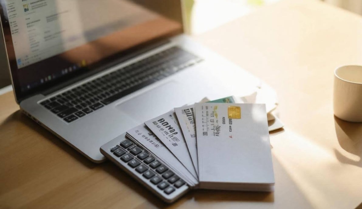 Business owner reviewing fuel expense reports from a business gas card program