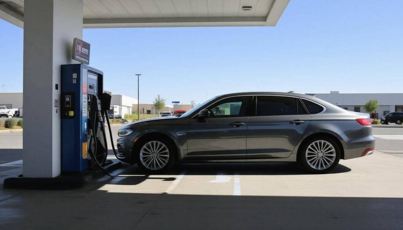 Driver using fleet fuel card to maximize fuel discounts and savings