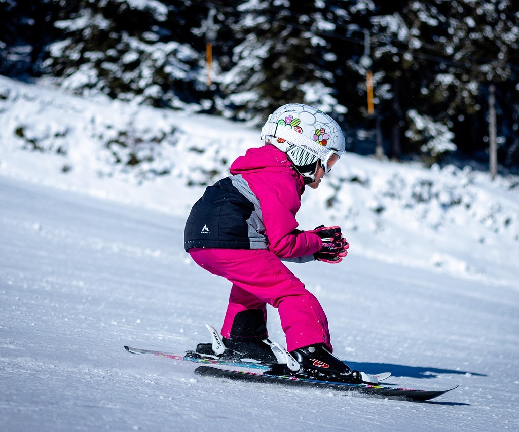 Beginner skiing in Idaho at Sun Valley Resort with gentle green slopes